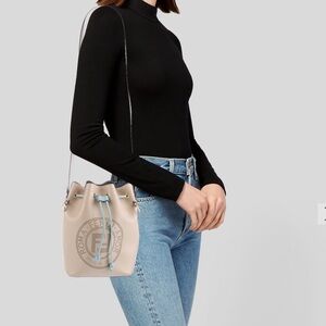 Fendi Mon Tresor Beige and Blue leather Bucket Bag